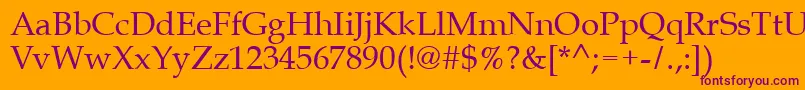 Queens Font – Purple Fonts on Orange Background