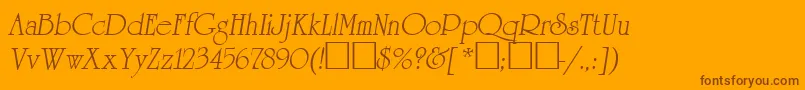 Agreveo Font – Brown Fonts on Orange Background