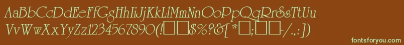 Agreveo-fontti – vihreät fontit ruskealla taustalla