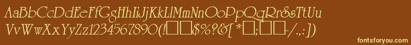 Agreveo-fontti – keltaiset fontit ruskealla taustalla
