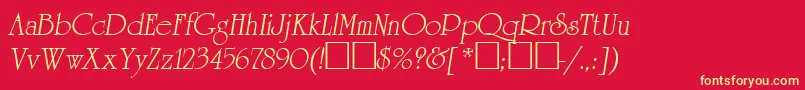 Agreveo Font – Yellow Fonts on Red Background