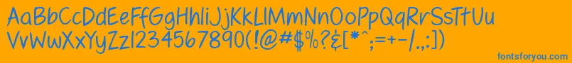 FennarioLight Font – Blue Fonts on Orange Background