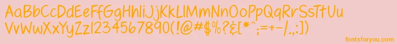 フォントFennarioLight – オレンジの文字がピンクの背景にあります。