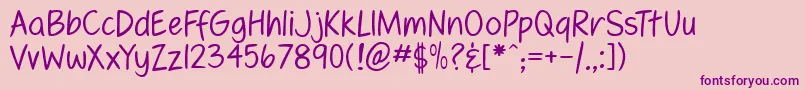 FennarioLight Font – Purple Fonts on Pink Background