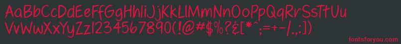 FennarioLight Font – Red Fonts on Black Background