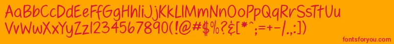 FennarioLight Font – Red Fonts on Orange Background