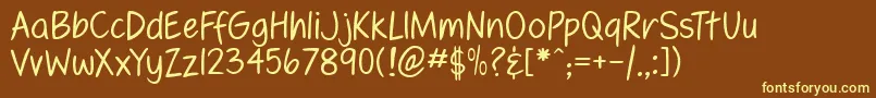 FennarioLight Font – Yellow Fonts on Brown Background