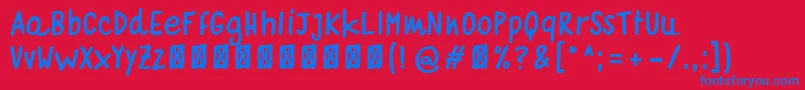 QuadernoBiancoBold Font – Blue Fonts on Red Background