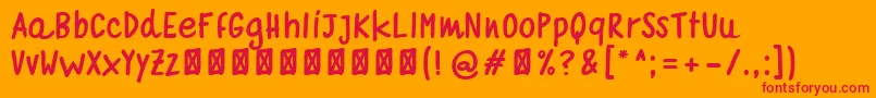 フォントQuadernoBiancoBold – オレンジの背景に赤い文字