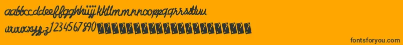 Charcoalscript-Schriftart – Schwarze Schriften auf orangefarbenem Hintergrund
