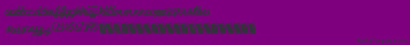 フォントCharcoalscript – 紫の背景に黒い文字