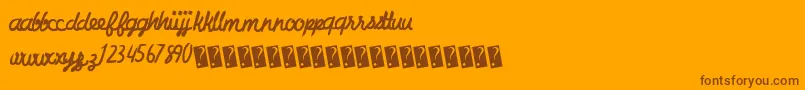 Charcoalscript Font – Brown Fonts on Orange Background