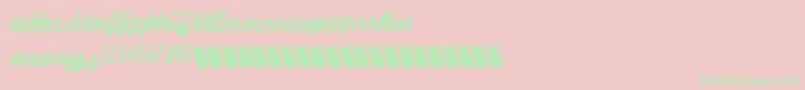 Charcoalscript Font – Green Fonts on Pink Background