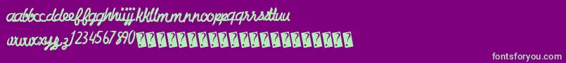 Charcoalscript Font – Green Fonts on Purple Background