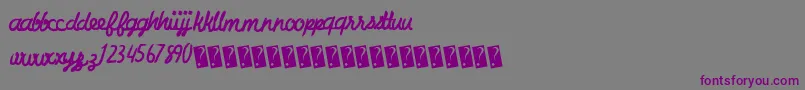 Charcoalscript-Schriftart – Violette Schriften auf grauem Hintergrund