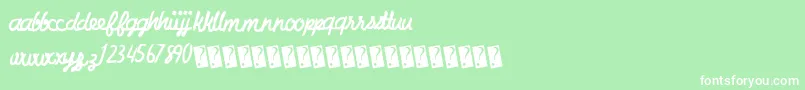 Charcoalscript Font – White Fonts on Green Background