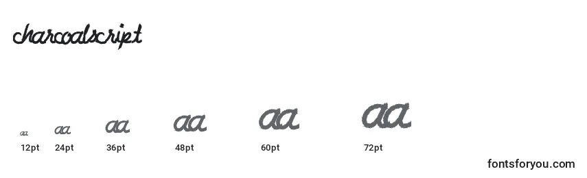 Charcoalscript Font Sizes