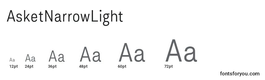 Размеры шрифта AsketNarrowLight
