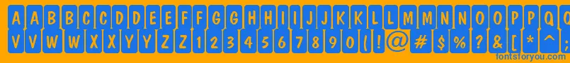 DominottlcmrndcrnRegular Font – Blue Fonts on Orange Background
