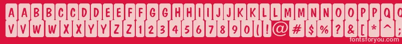 フォントDominottlcmrndcrnRegular – 赤い背景にピンクのフォント
