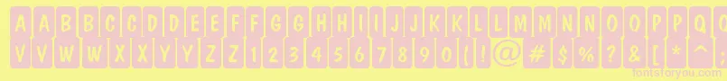 DominottlcmrndcrnRegular Font – Pink Fonts on Yellow Background