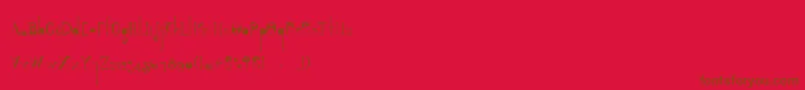 Fonte Alquimia – fontes marrons em um fundo vermelho