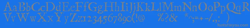 LinotypecompendioRegular-Schriftart – Graue Schriften auf blauem Hintergrund