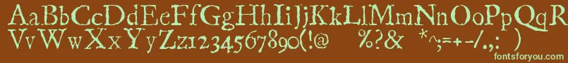 LinotypecompendioRegular Font – Green Fonts on Brown Background