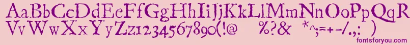 LinotypecompendioRegular-Schriftart – Violette Schriften auf rosa Hintergrund