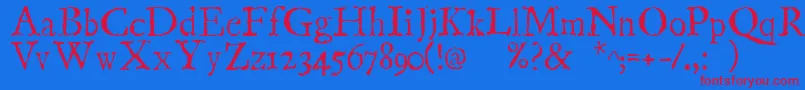 LinotypecompendioRegular Font – Red Fonts on Blue Background