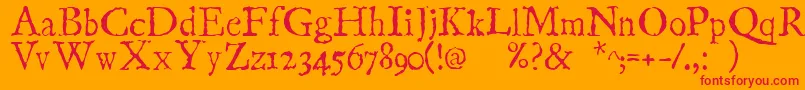LinotypecompendioRegular Font – Red Fonts on Orange Background
