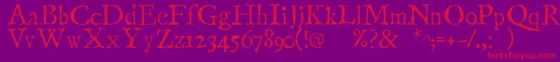 LinotypecompendioRegular-Schriftart – Rote Schriften auf violettem Hintergrund