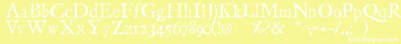 フォントLinotypecompendioRegular – 黄色い背景に白い文字