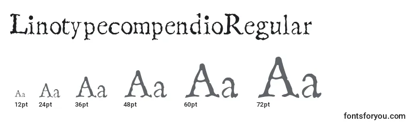 Размеры шрифта LinotypecompendioRegular