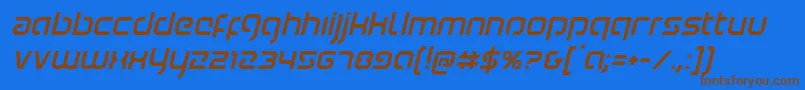Youngerbloodital-Schriftart – Braune Schriften auf blauem Hintergrund