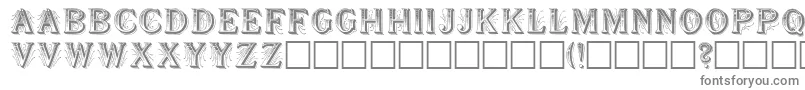 Showboa-fontti – harmaat kirjasimet valkoisella taustalla