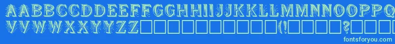 Showboa Font – Green Fonts on Blue Background