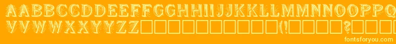 フォントShowboa – オレンジの背景に黄色の文字