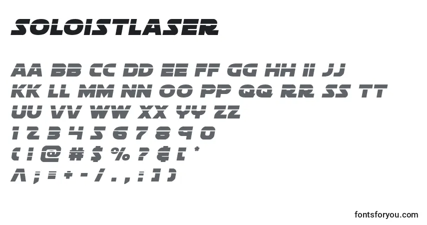 Czcionka Soloistlaser – alfabet, cyfry, specjalne znaki