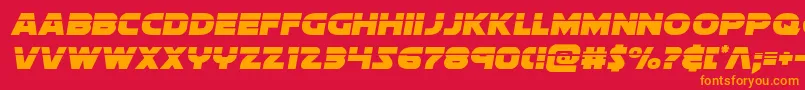 フォントSoloistlaser – 赤い背景にオレンジの文字