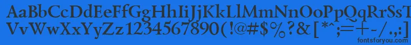 Czcionka LazurskyBold.001.001 – czarne czcionki na niebieskim tle