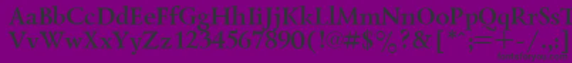 LazurskyBold.001.001-fontti – mustat fontit violetilla taustalla