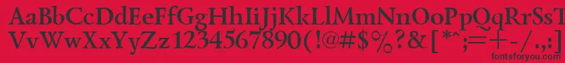 フォントLazurskyBold.001.001 – 赤い背景に黒い文字