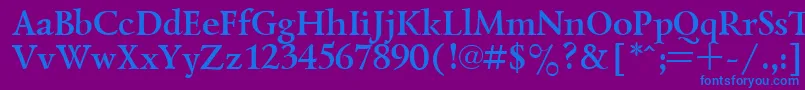 フォントLazurskyBold.001.001 – 紫色の背景に青い文字