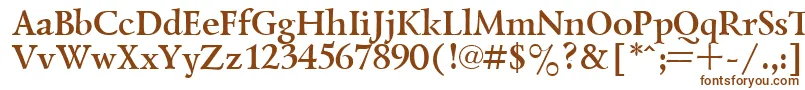 フォントLazurskyBold.001.001 – 白い背景に茶色のフォント