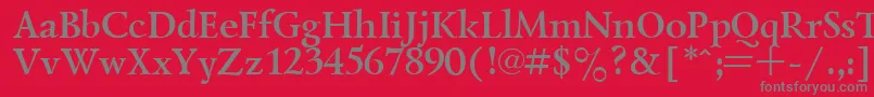 フォントLazurskyBold.001.001 – 赤い背景に灰色の文字