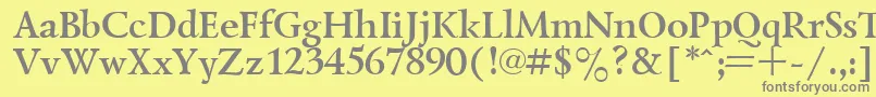 フォントLazurskyBold.001.001 – 黄色の背景に灰色の文字