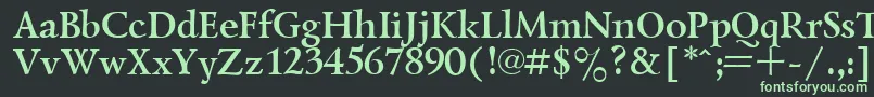 フォントLazurskyBold.001.001 – 黒い背景に緑の文字
