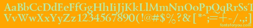 フォントLazurskyBold.001.001 – オレンジの背景に緑のフォント