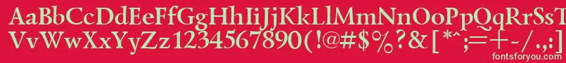 LazurskyBold.001.001 Font – Green Fonts on Red Background